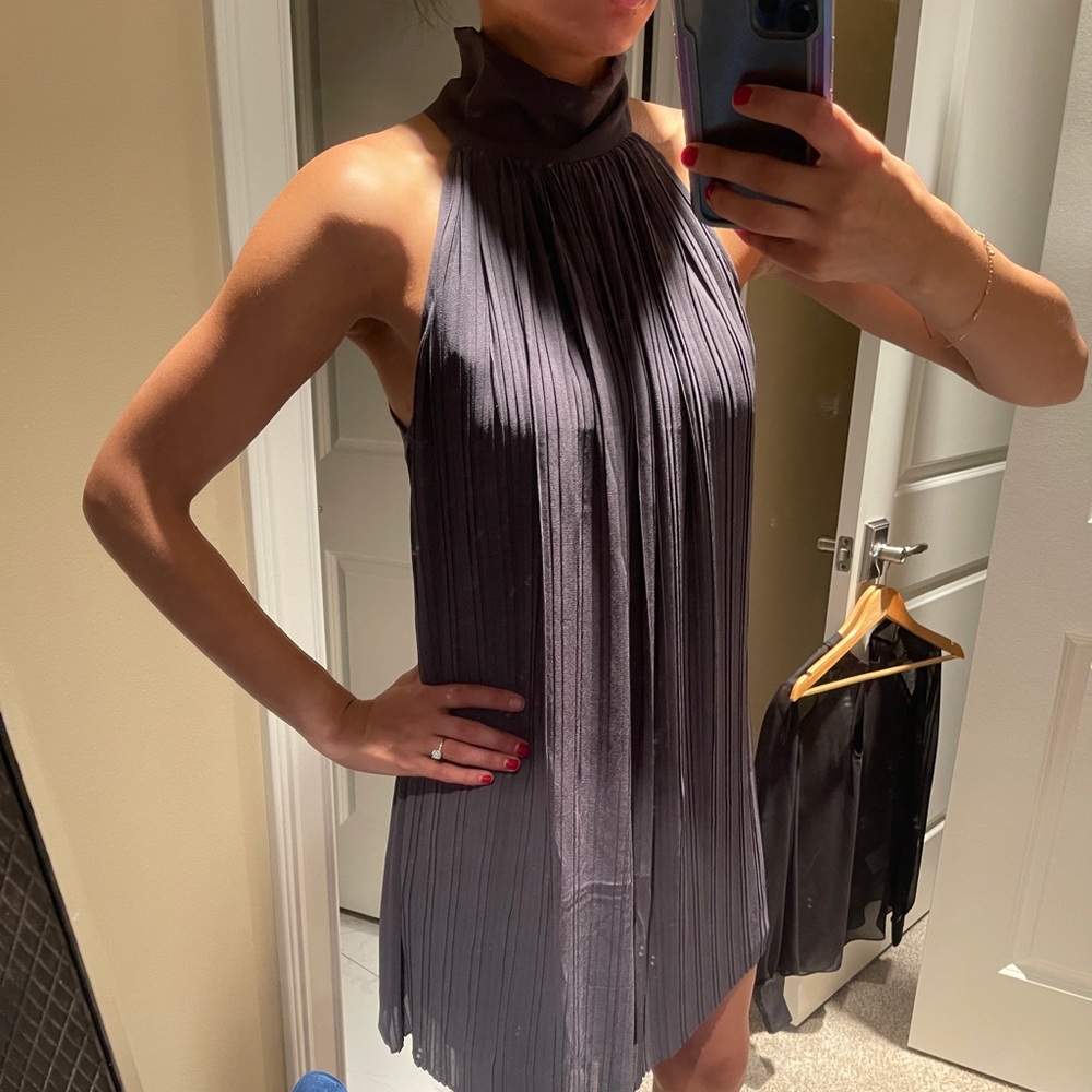 Gray High Neck Dress
